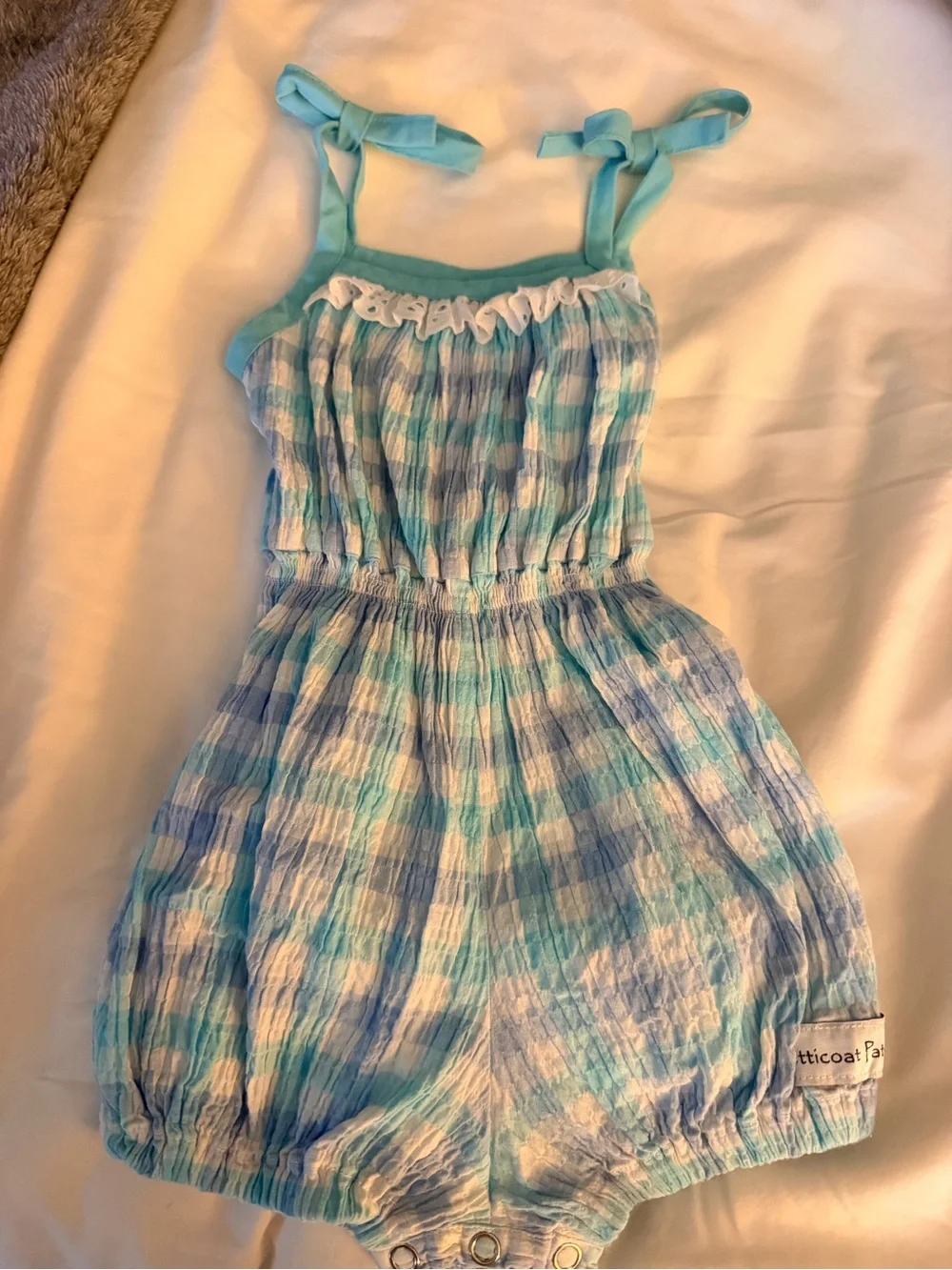 Petticoat Patch Plaid Girl Romper